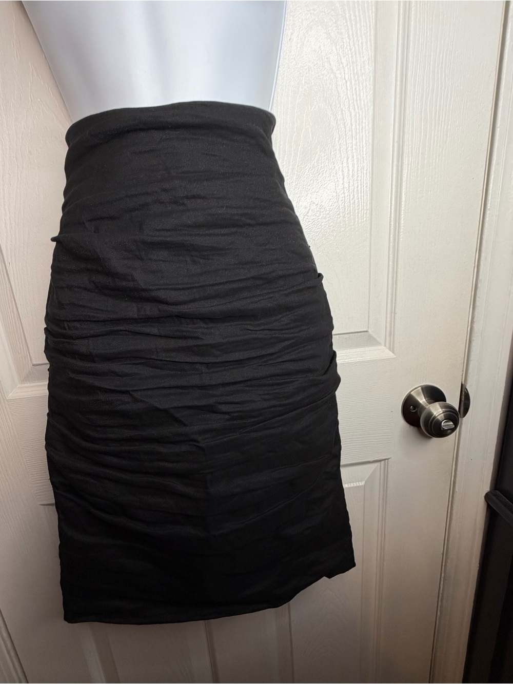 Nicole Miller Artelier Women’s 8 Black High Waisted Pencil Skirt Ruched Y2K - Picture 14 of 15